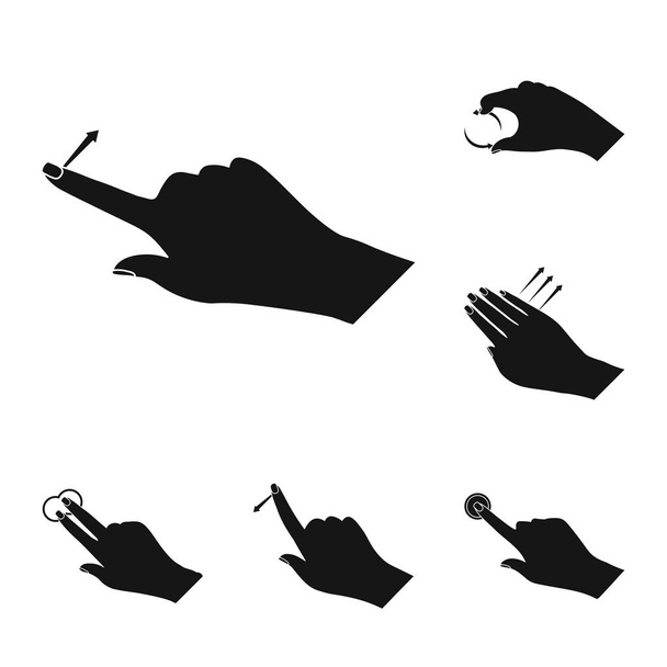 Isolated object of touchscreen and hand sign. Collection of touchscreen and touch stock symbol for web. - Vektor, obrázek