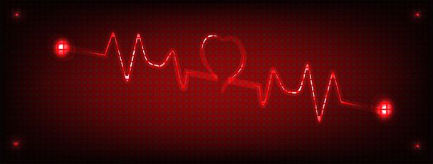 Красное сердце бьется - Вектор,изображение