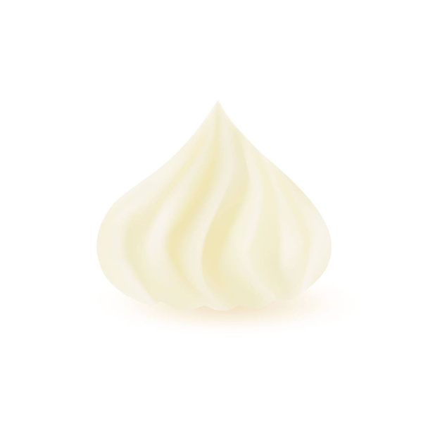 Cream, marshmallow or yoghurt texture, gel blob isolated on transparent background. Food or cosmetic template.  - Vector, Image