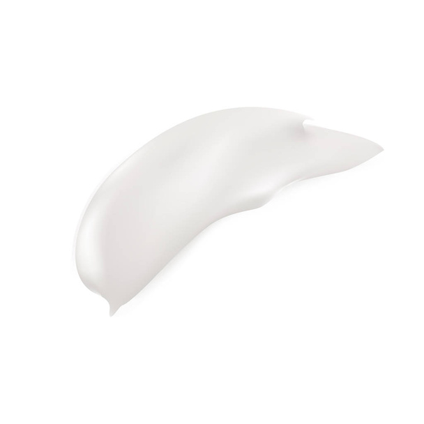Cosmetic cream smear, realistic creamy or lotion texture, gel blob isolated on white background.  - Vector, Image