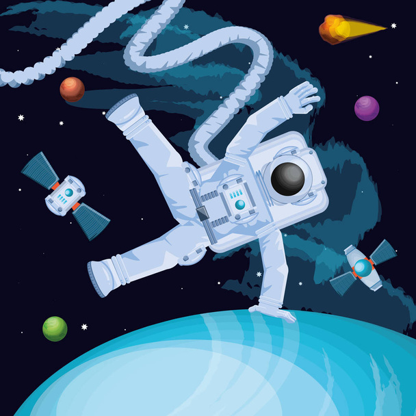 astronaut in the space character - Vector, Image