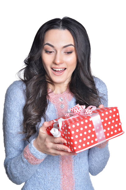 woman holding gift - Foto, Imagem