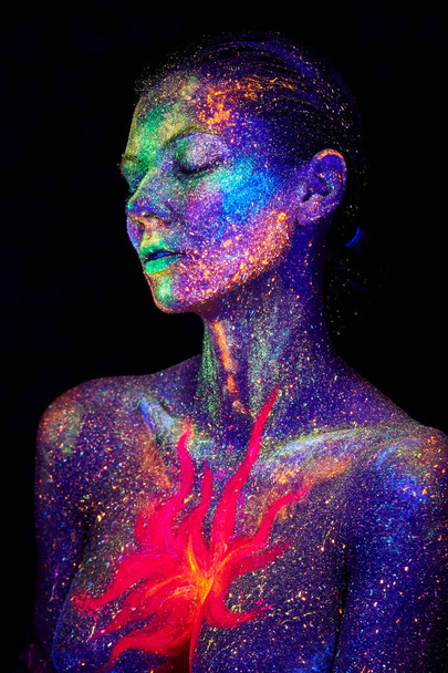 Közeli UV absztrakt portré - Fotó, kép