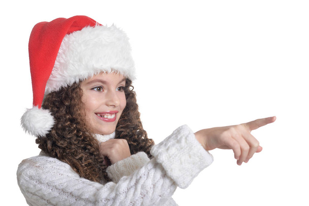  little girl with Christmas present - Foto, imagen