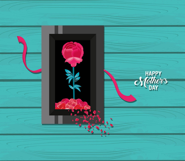 happy mother day card with flower - Vektor, Bild