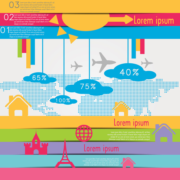 Travel infographics with data icons and elements - Vector, Image