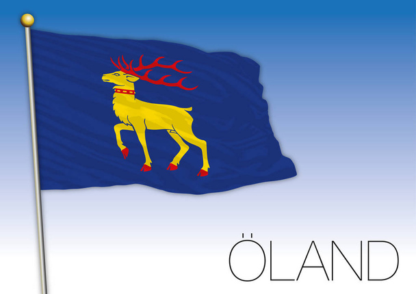 Ilustracja wektorowa regionalne flaga wyspie Olandia, Szwecja, - Wektor, obraz