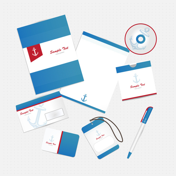 corporate identity with anchor - Vector, Image