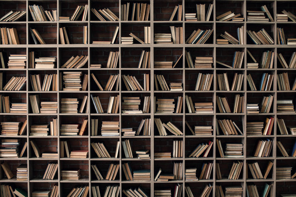 libros en estantes en la biblioteca - Foto, Imagen