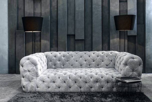 Комфортний диван в інтер'єрі вітальні
 - Фото, зображення