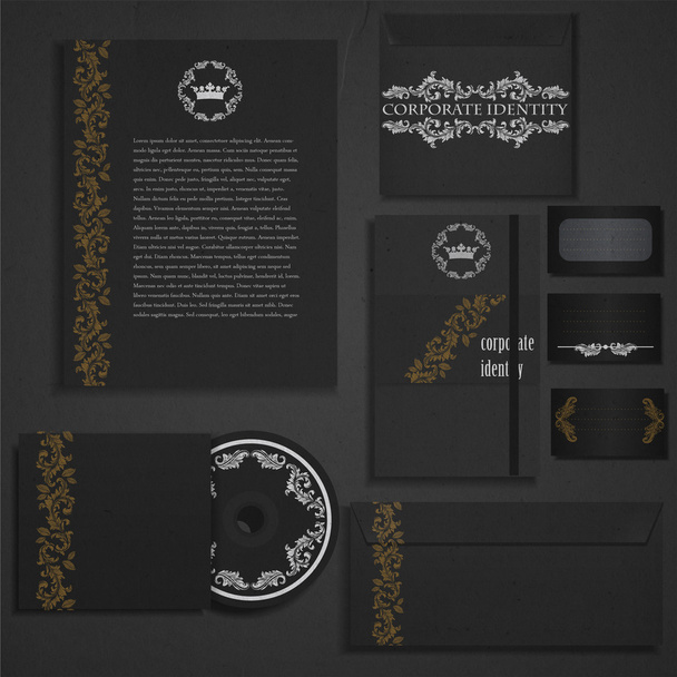 Vintage and black corporate identity. - Vector, Image