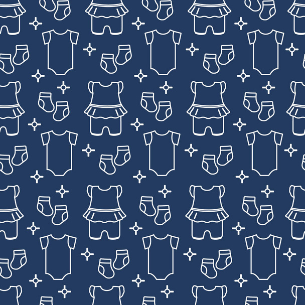 Seamless pattern with baby clothes. - ベクター画像