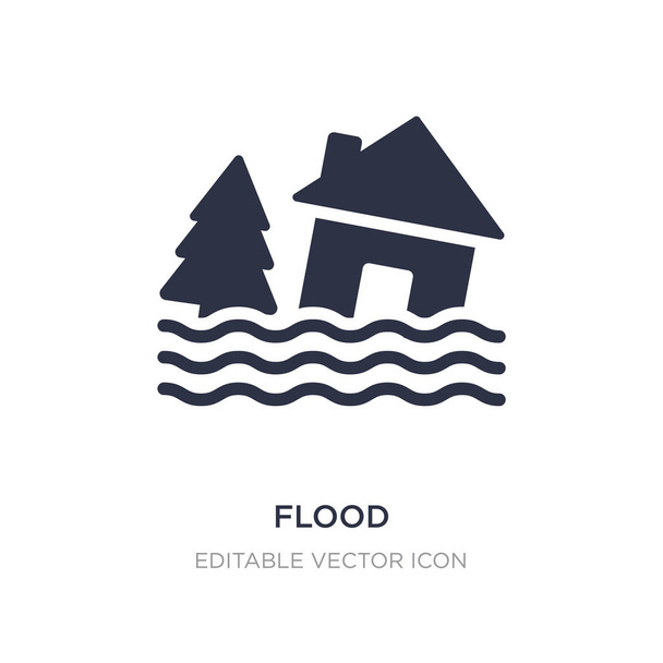 白い背景の上の洪水アイコン。単純な要素から図 - ベクター画像