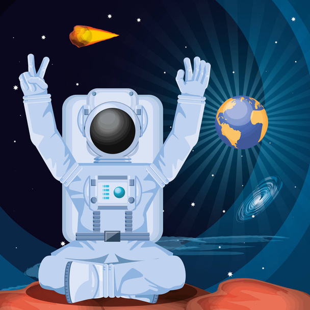 astronauta w postaci kosmicznej - Wektor, obraz