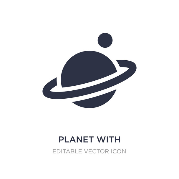 planet with satellite icon on white background. Simple element i - Vektor, Bild