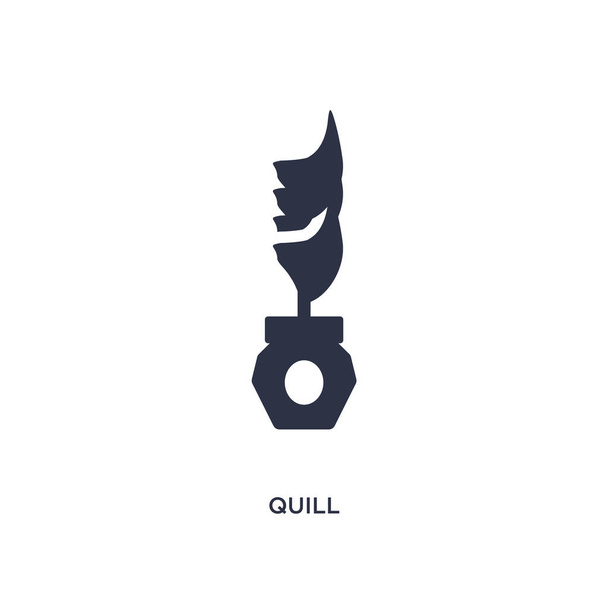 quill icon on white background. Simple element illustration from - Vector, Image