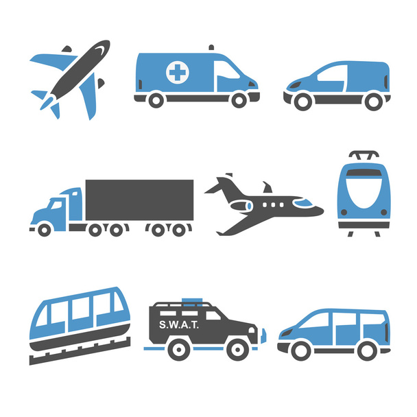 Transport Icons - A set of seventh - Wektor, obraz