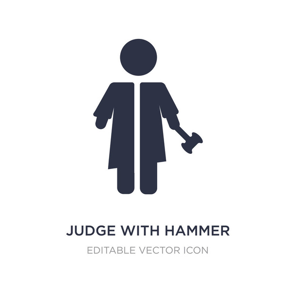 judge with hammer icon on white background. Simple element illus - Vector, Image