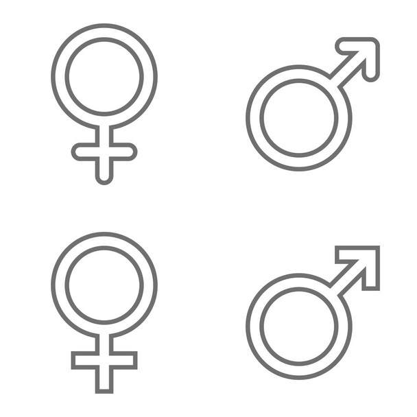 Set of male and female line symbols - Vettoriali, immagini