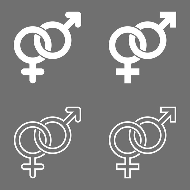 Набор мужских и женских символов
 - Вектор,изображение