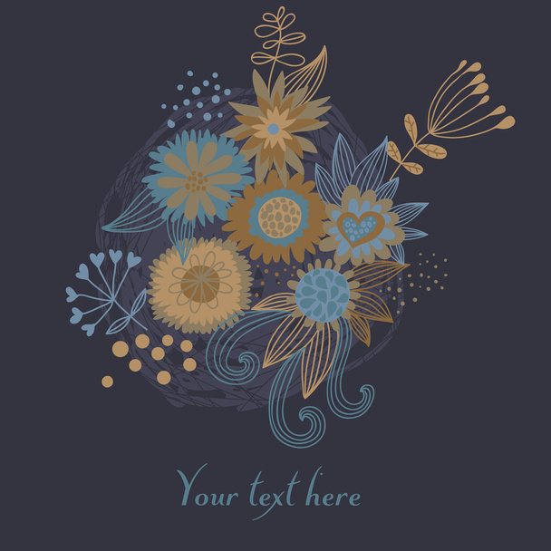 Floral background in warm colors - Vector, Image