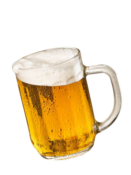 Glass of beer isolated on the white background - Fotoğraf, Görsel