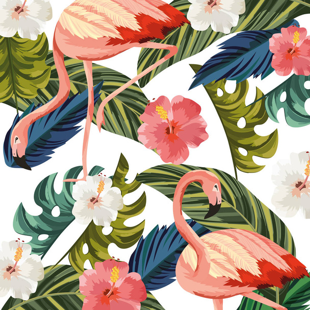 cartone animato fenicotteri tropicali
 - Vettoriali, immagini