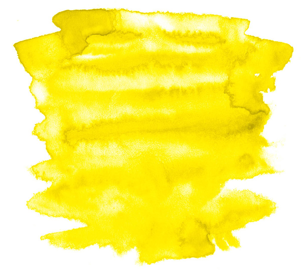 Bright yellow watercolor abstract background, spot, splash of pa - Photo, Image