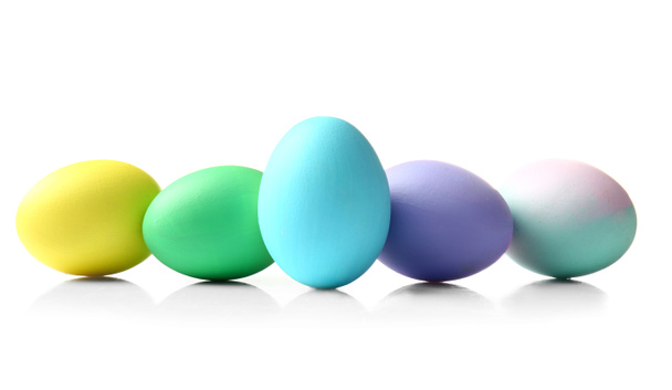 Beautiful Easter eggs on white background - Photo, Image