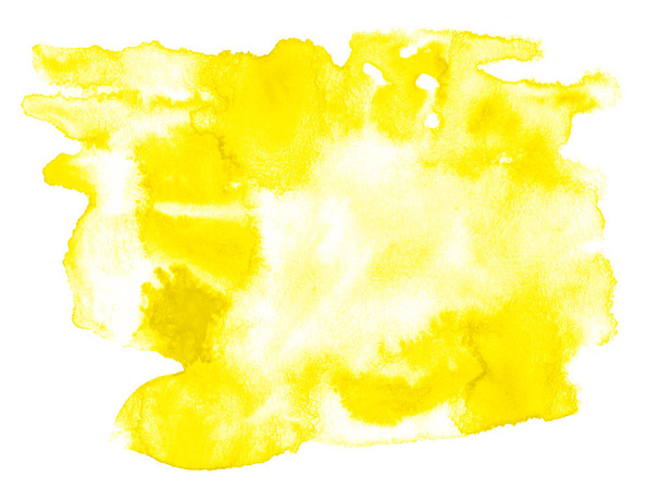 Pa の明るい黄色の水彩抽象背景、スポット、スプラッシュ - 写真・画像