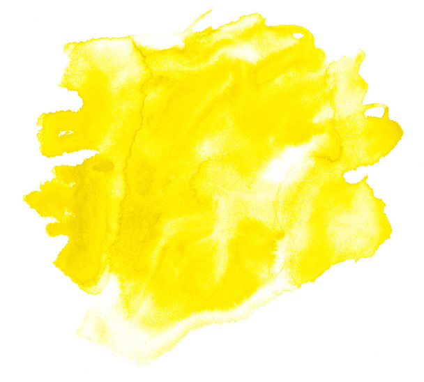 Amarillo brillante acuarela fondo abstracto, mancha, salpicadura de pa
 - Foto, Imagen