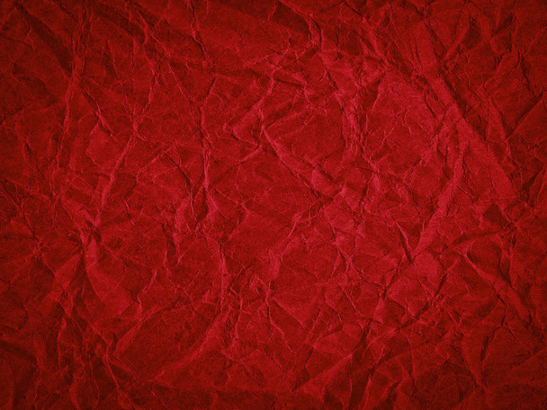 Textuur van donkerrood gekreukt ambachtelijk papier. Textuur voor design, AB - Foto, afbeelding