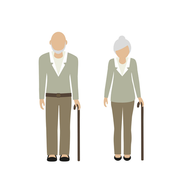 homem velho e mulher personagem vovô e vovó
 - Vetor, Imagem