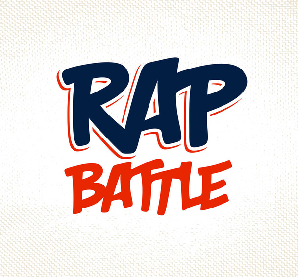 Rap csata vektor gépelés, zenei téma logo. - Vektor, kép