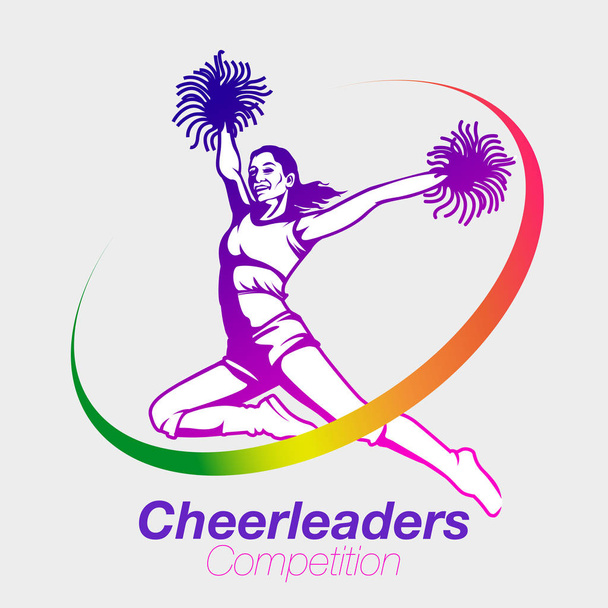 Vektor abstrakt, Cheerleader Wettbewerb logo event. - Vektor, Bild