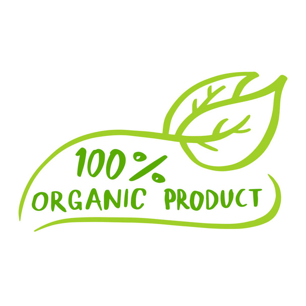 vegan organic, natural, bio and eco vector illustration  - Vector, Image