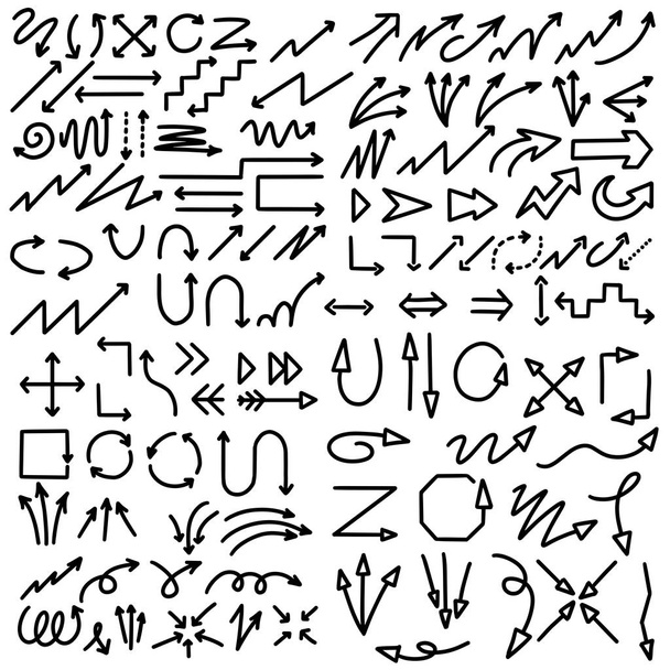 Ilustrace grunge náčrtu ručně dělané akvarel vektorové šipky set  - Vektor, obrázek