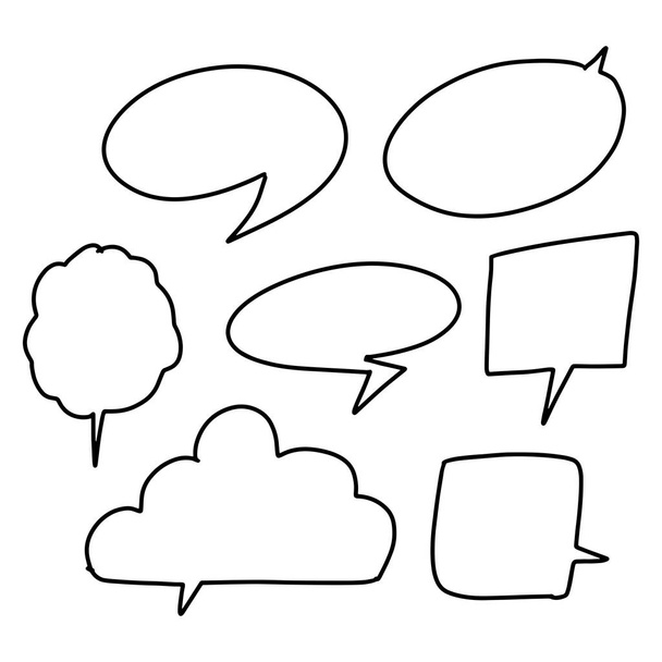 Set of hand drawing bubble speech talk simple communication bubble - ベクター画像
