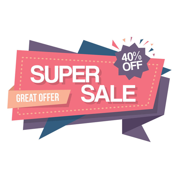 Sale Discount Banner. Discount offer price tag. Special offer sale label. Vector Modern Sticker Illustration - Vektor, kép