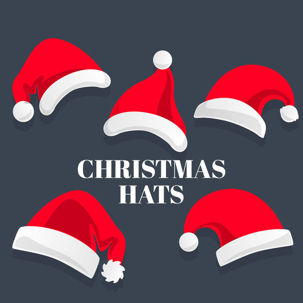 vector background with Christmas hats - Vecteur, image
