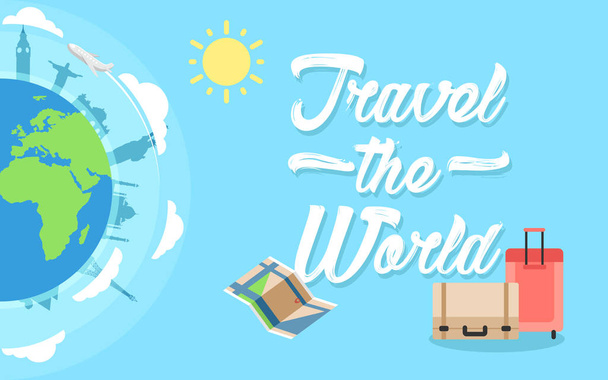 Travel the world background  - Vector, Image