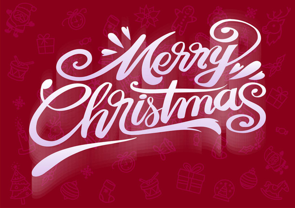 Tirato a mano Buon Natale Lettering Typography Greetings Card
 - Vettoriali, immagini
