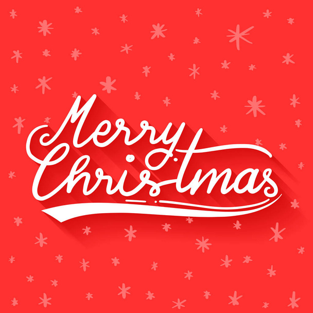 Handdrawn Merry Christmas Lettering Typography Greetings Card  - Vektor, obrázek