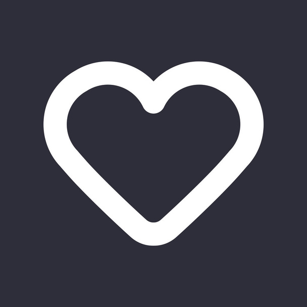 Corazón perfilado Aplicación Icono móvil en estilo plano moderno blanco sobre fondo oscuro aislado símbolo para su logotipo de diseño UI Ilustración vectorial EPS10
 - Vector, imagen