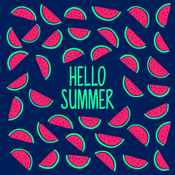 Hello Summer Typographic Inscription vector illustration  - Vektor, obrázek