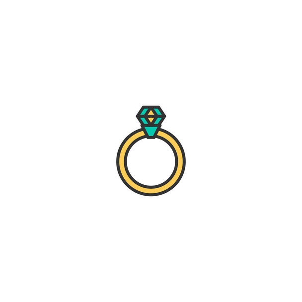 Nişan yüzüğü simgesi tasarım. Yaşam tarzı simge vektör tasarımı - Vektör, Görsel