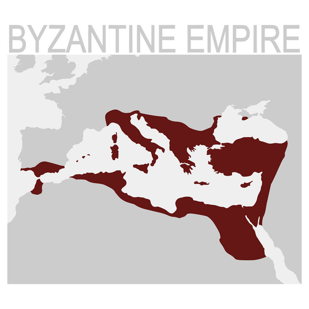 mapa wektorowa Cesarstwa Bizantyjskiego - Wektor, obraz