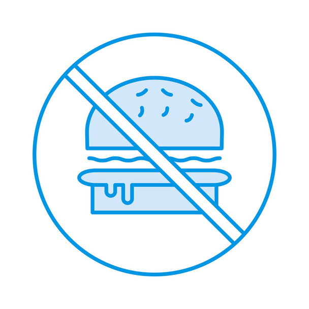 not allowed fast food sign, vector illustration   - Vector, Imagen