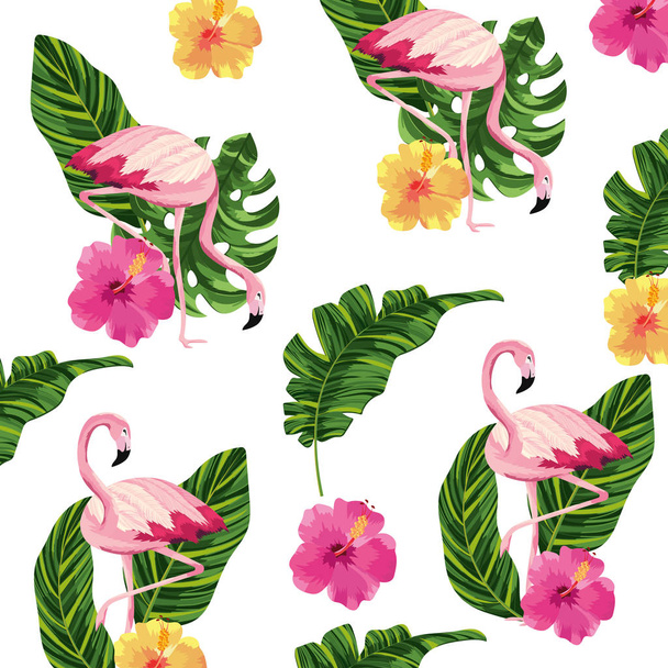 flamants roses tropicaux dessin animé
 - Vecteur, image