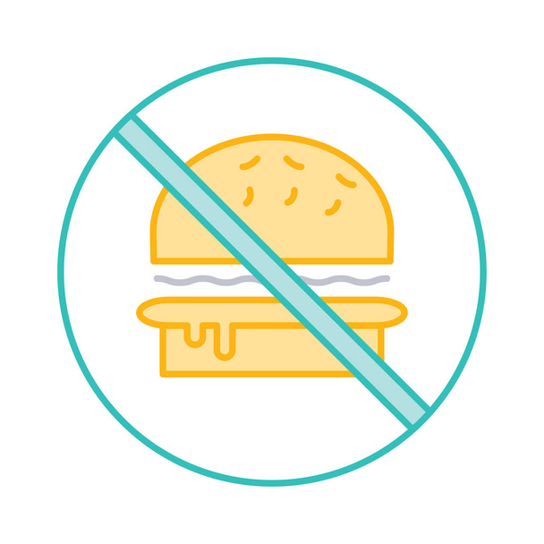 not allowed   fast food   stop   vector illustration  - Vetor, Imagem